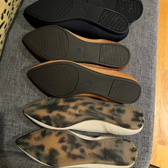 Rothy's Women's Flats - Maritime Navy, Fawn and Ecru - Picture 2 of 5